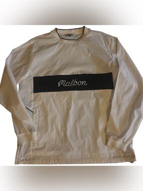New Malbon Golf Sportiva nylon popover jacket  Pullover White Black Mens L